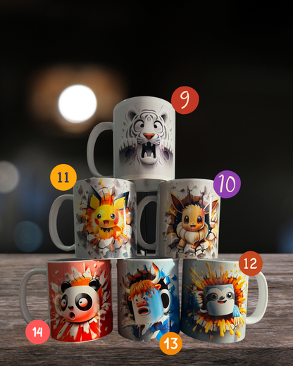 11oz Colorful Ceramic Coffee Mugs (Just select your number on the picture)