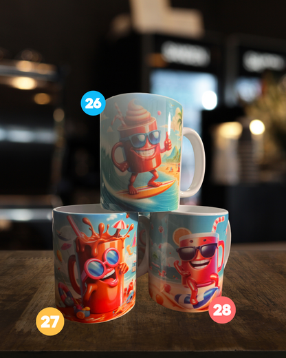 11oz Colorful Ceramic Coffee Mugs (Just select your number on the picture)