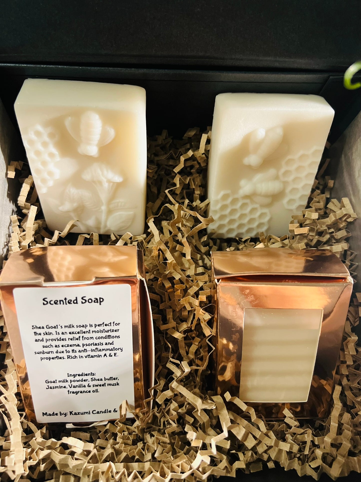Scented 4oz Shea Goat’s Milk Soap by Kazumi Candle Co. (Kirabiliaco.com)