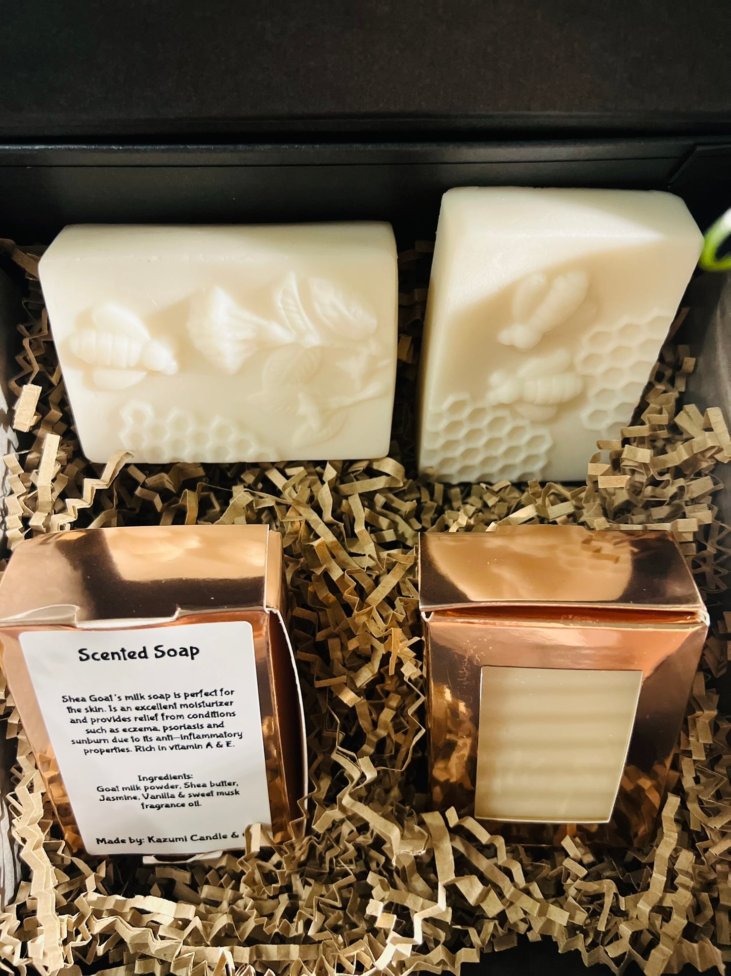 Scented 4oz Shea Goat’s Milk Soap by Kazumi Candle Co. (Kirabiliaco.com)