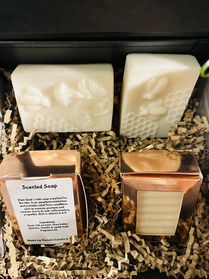 Scented 4oz Shea Goat’s Milk Soap by Kazumi Candle Co. (Kirabiliaco.com)